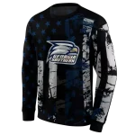 custom georgia southern eagles distressed flag blue black hoodie best selling
