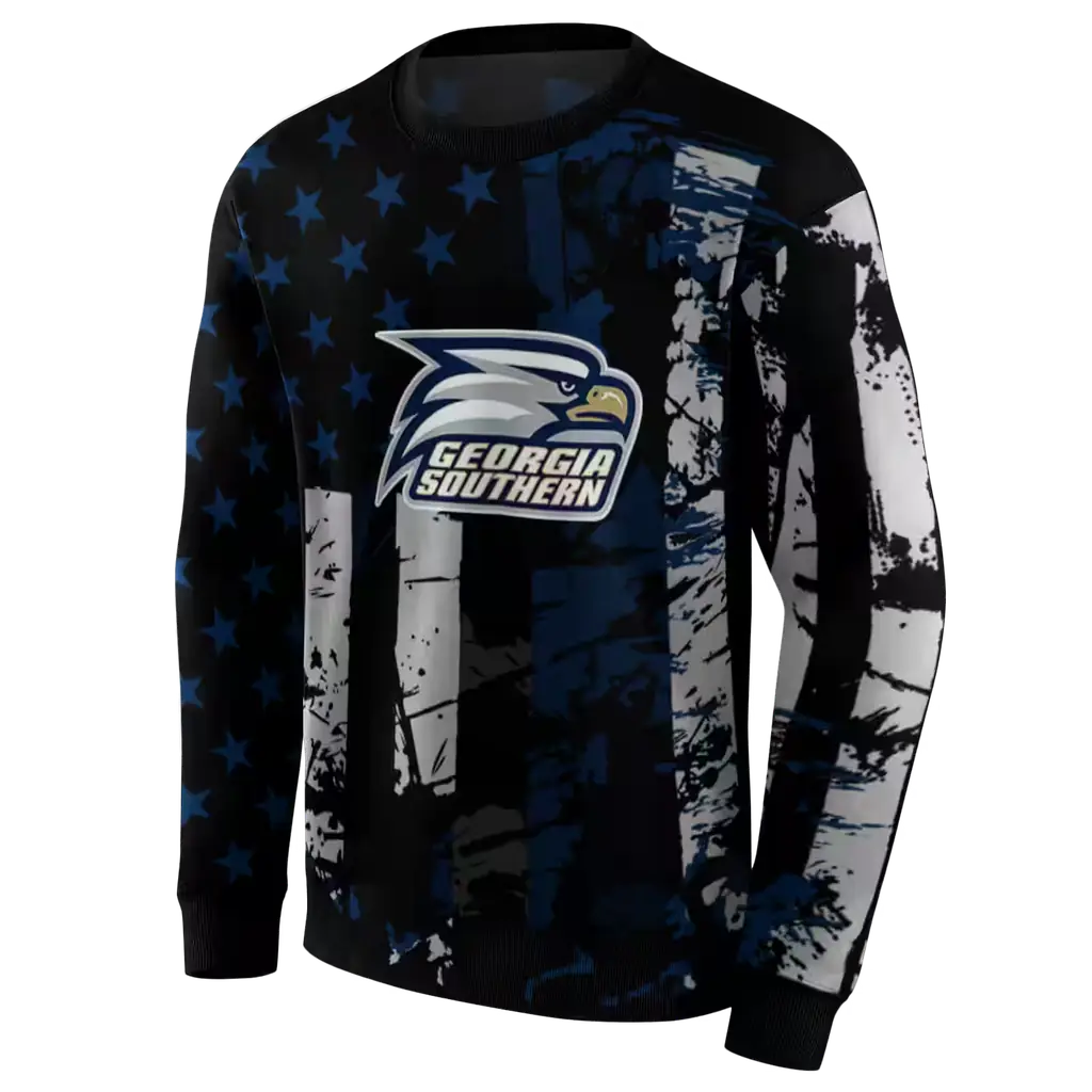 custom georgia southern eagles distressed flag blue black hoodie new arrival custom georgia southern eagles distressed flag blue black hoodie new arrival