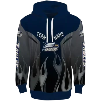 custom georgia southern eagles flame design blue hoodie best selling