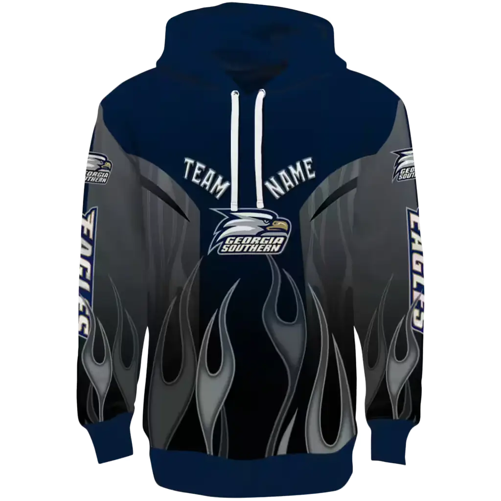 custom georgia southern eagles flame design blue hoodie best selling custom georgia southern eagles flame design blue hoodie best selling