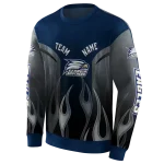 custom georgia southern eagles flame design blue hoodie best selling