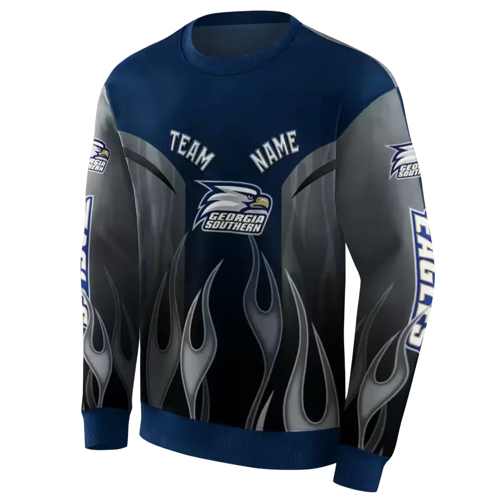 custom georgia southern eagles flame design blue hoodie new arrival custom georgia southern eagles flame design blue hoodie new arrival