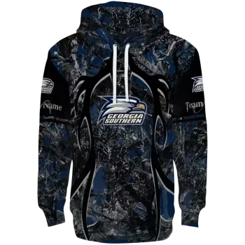custom georgia southern eagles hunting theme blue black hoodie best selling