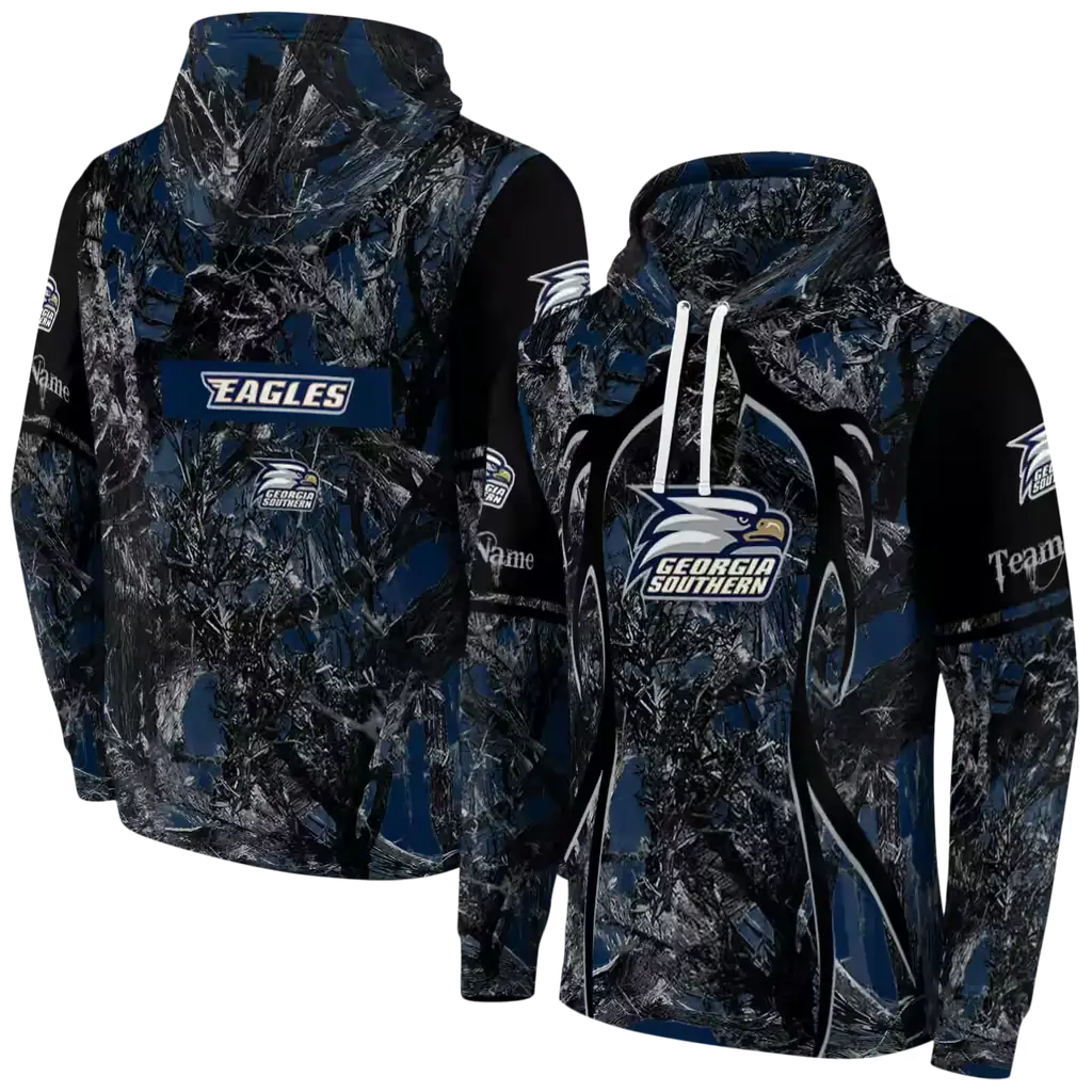 custom georgia southern eagles hunting theme blue black hoodie fashion forward custom georgia southern eagles hunting theme blue black hoodie fashion forward