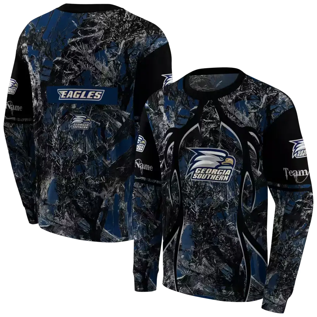 custom georgia southern eagles hunting theme blue black hoodie premium grade custom georgia southern eagles hunting theme blue black hoodie premium grade