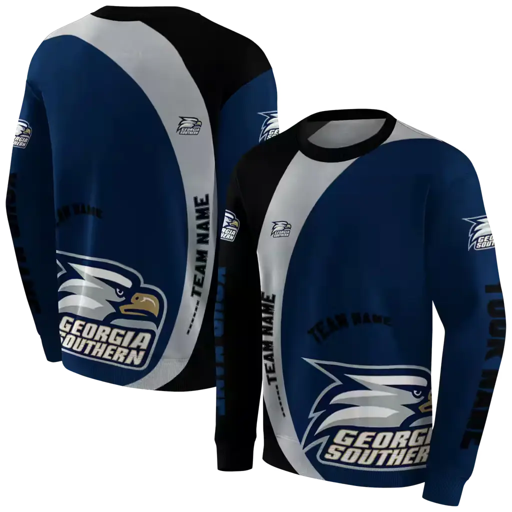 custom georgia southern eagles minimalist design blue black hoodie premium grade custom georgia southern eagles minimalist design blue black hoodie premium grade