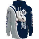 custom georgia southern eagles peeking snoopy blue hoodie best selling