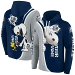 custom georgia southern eagles peeking snoopy blue hoodie best selling