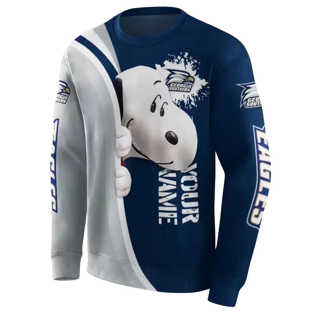 custom georgia southern eagles peeking snoopy blue hoodie new arrival custom georgia southern eagles peeking snoopy blue hoodie new arrival