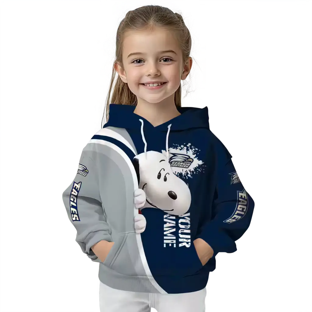 custom georgia southern eagles peeking snoopy blue hoodie top rated custom georgia southern eagles peeking snoopy blue hoodie top rated