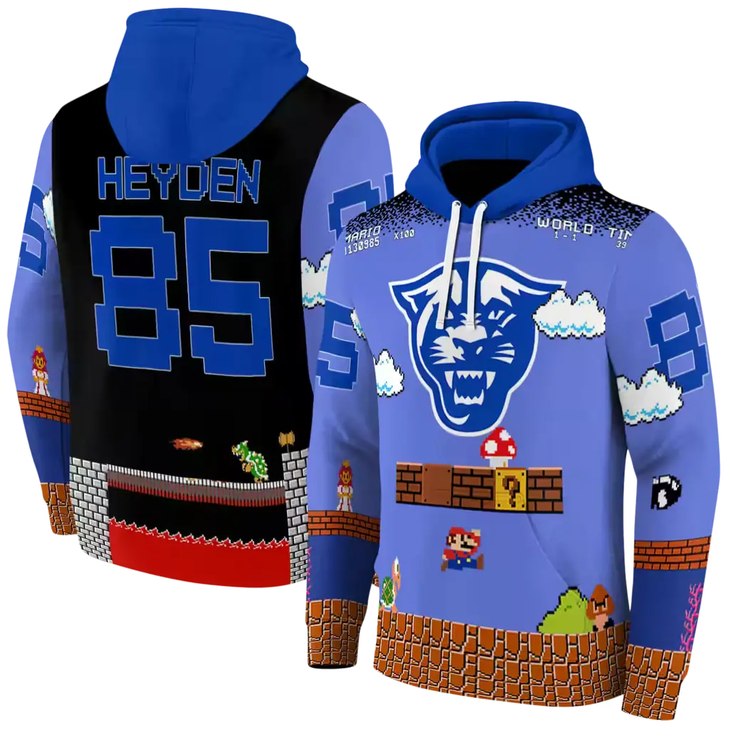 custom georgia state panthers mario blue black hoodie fashion forward custom georgia state panthers mario blue black hoodie fashion forward