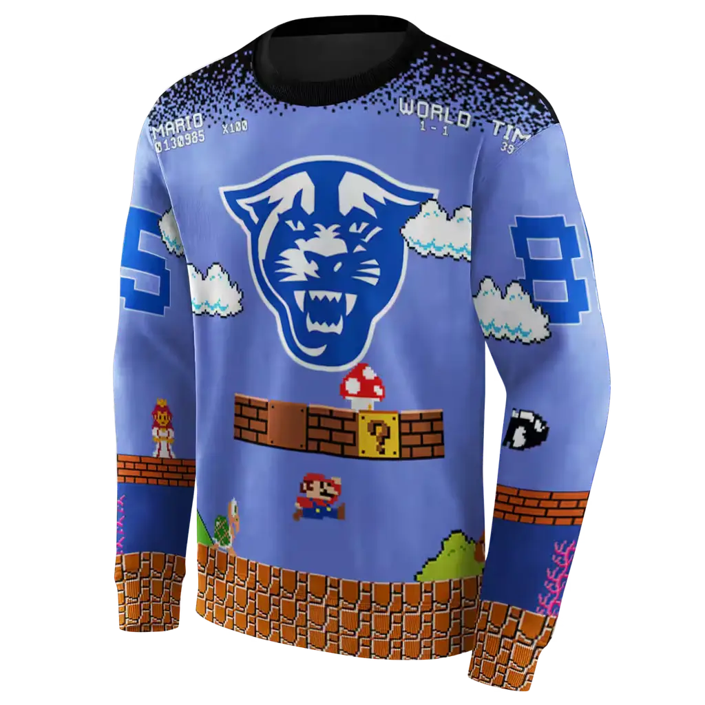 custom georgia state panthers mario blue black hoodie new arrival custom georgia state panthers mario blue black hoodie new arrival