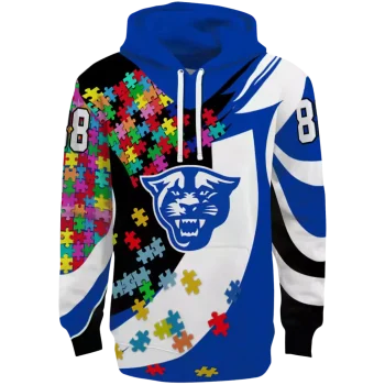 custom georgia state panthers puzzle pieces blue hoodie best selling