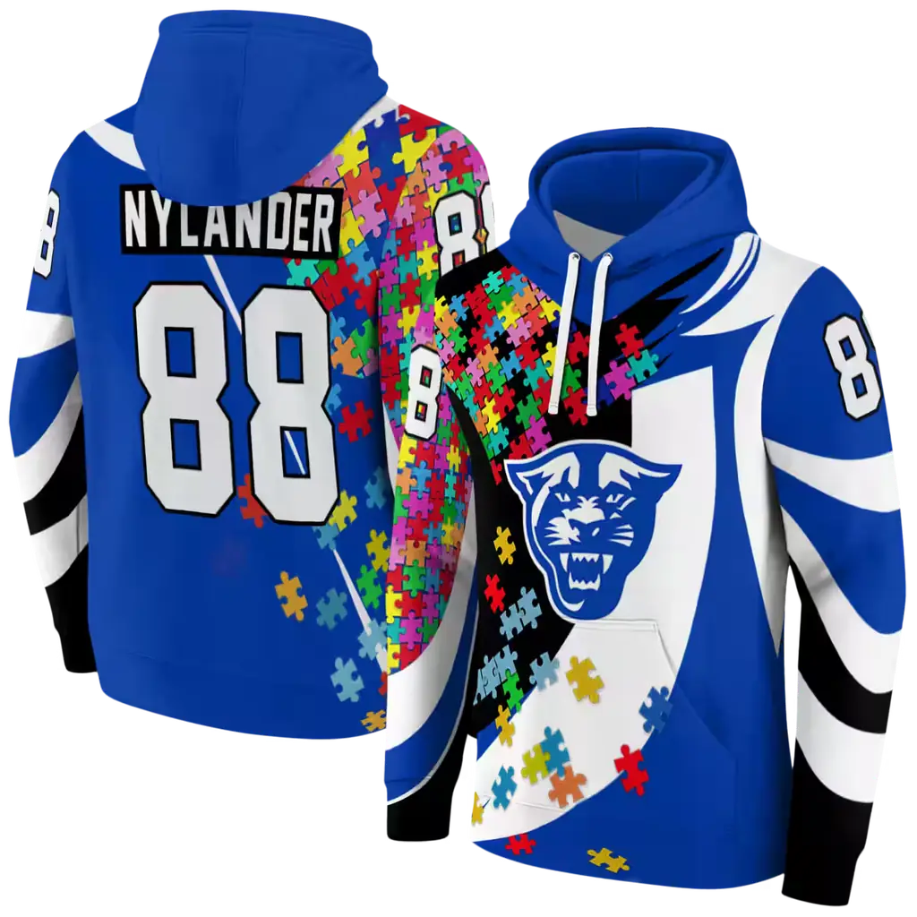 custom georgia state panthers puzzle pieces blue hoodie fashion forward custom georgia state panthers puzzle pieces blue hoodie fashion forward