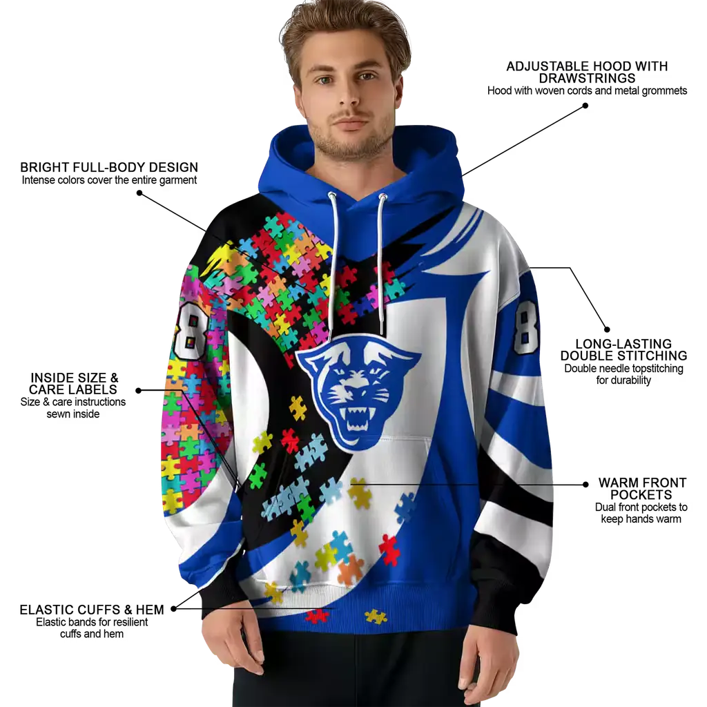 custom georgia state panthers puzzle pieces blue hoodie latest model custom georgia state panthers puzzle pieces blue hoodie latest model