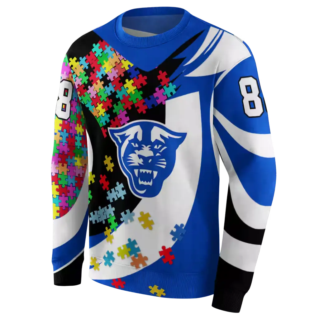 custom georgia state panthers puzzle pieces blue hoodie new arrival custom georgia state panthers puzzle pieces blue hoodie new arrival