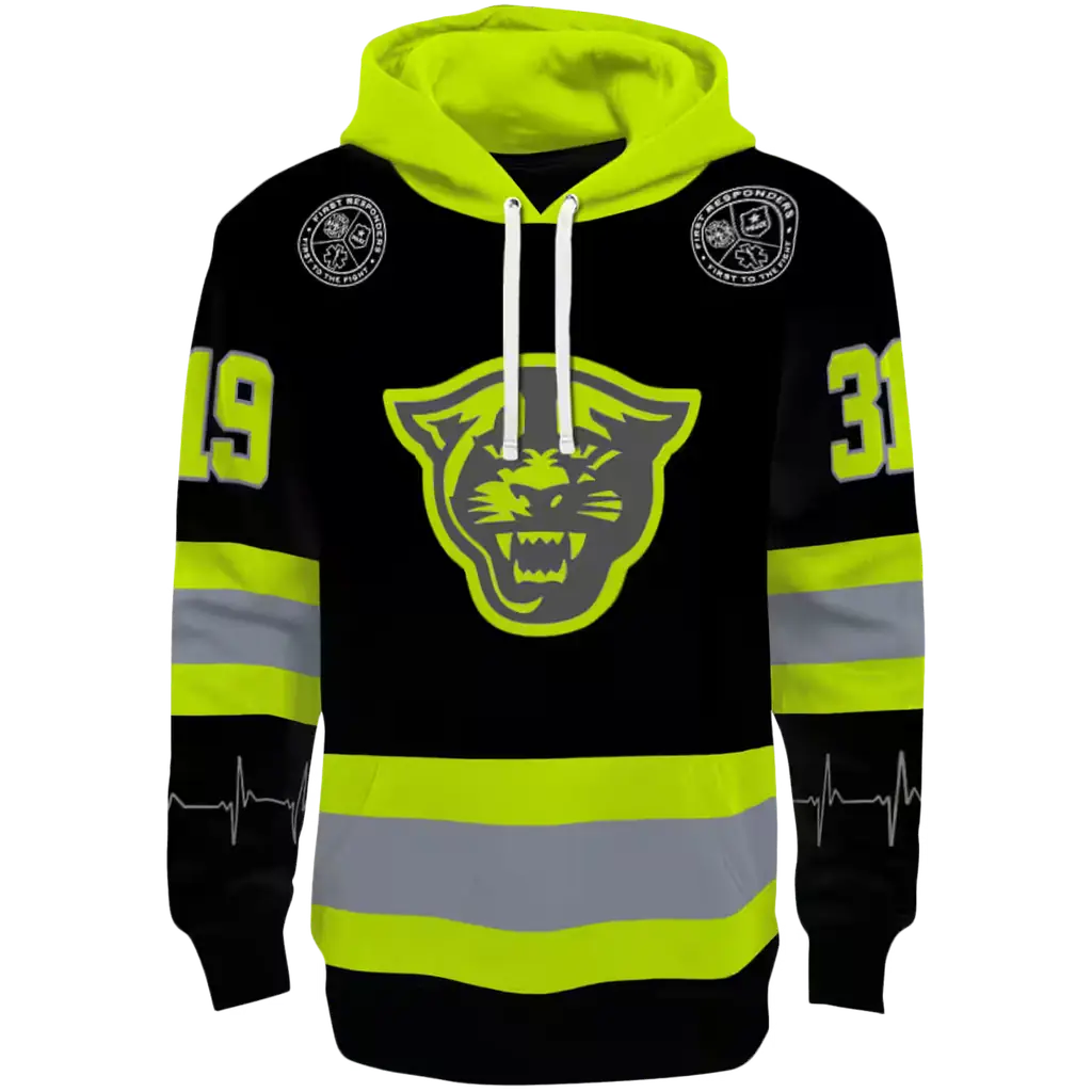 custom georgia state panthers safety motif black neon green hoodie best selling custom georgia state panthers safety motif black neon green hoodie best selling