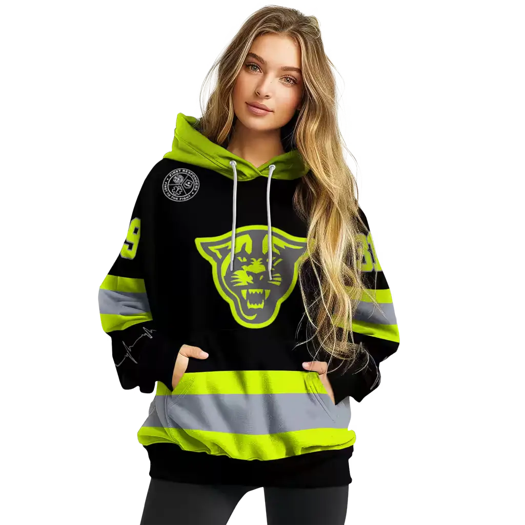 custom georgia state panthers safety motif black neon green hoodie high quality custom georgia state panthers safety motif black neon green hoodie high quality