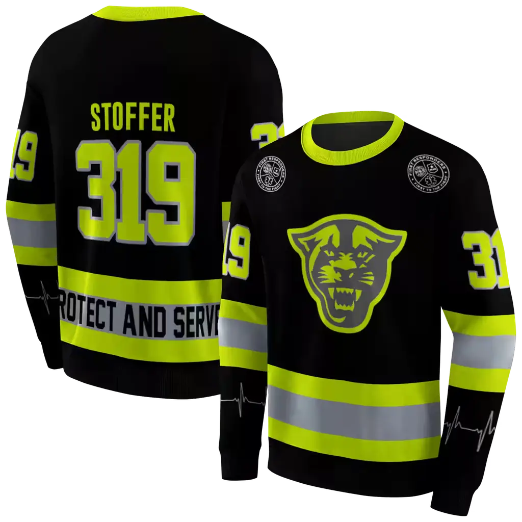 custom georgia state panthers safety motif black neon green hoodie premium grade custom georgia state panthers safety motif black neon green hoodie premium grade