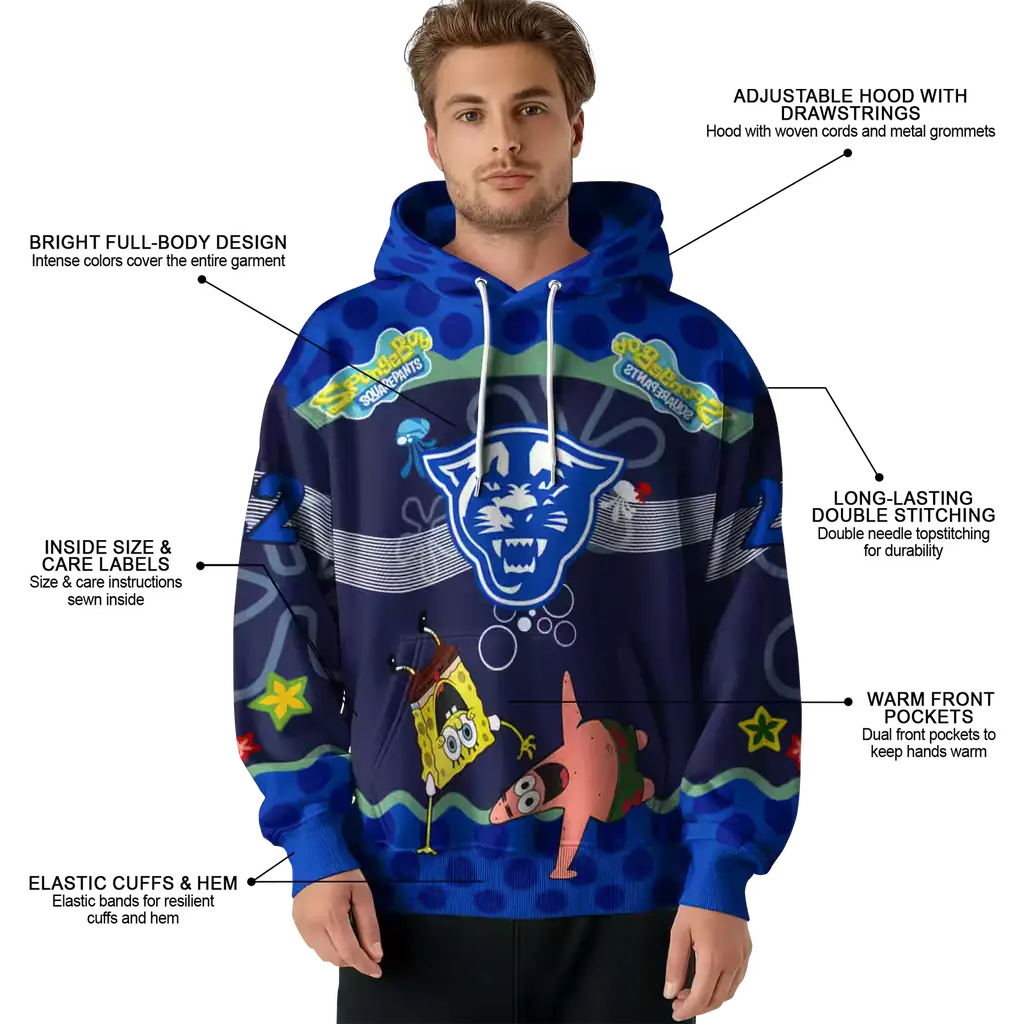 custom georgia state panthers spongebob patrick star blue navy hoodie latest model custom georgia state panthers spongebob patrick star blue navy hoodie latest model
