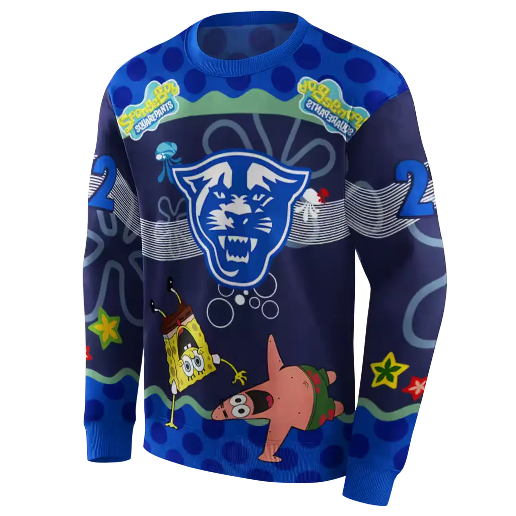custom georgia state panthers spongebob patrick star blue navy hoodie new arrival custom georgia state panthers spongebob patrick star blue navy hoodie new arrival