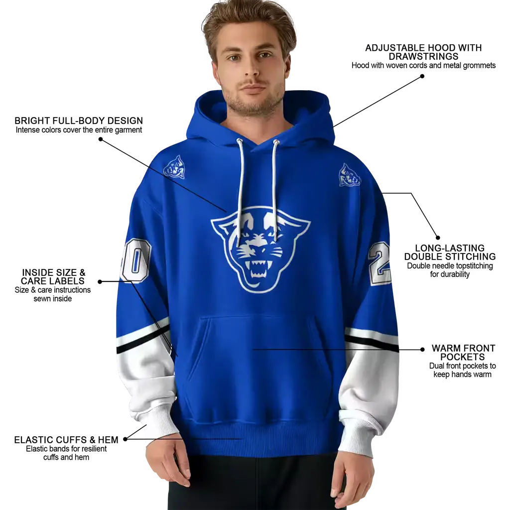 custom georgia state panthers striped sleeves blue hoodie latest model custom georgia state panthers striped sleeves blue hoodie latest model
