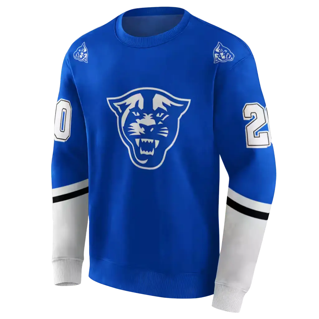 custom georgia state panthers striped sleeves blue hoodie new arrival custom georgia state panthers striped sleeves blue hoodie new arrival