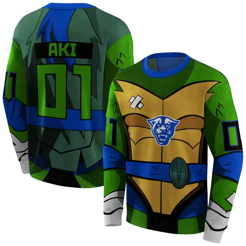 custom georgia state panthers superhero armor blue green hoodie premium grade custom georgia state panthers superhero armor blue green hoodie premium grade