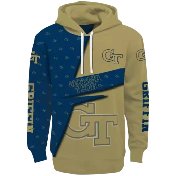 custom georgia tech yellow jackets abstract shape gold hoodie best selling