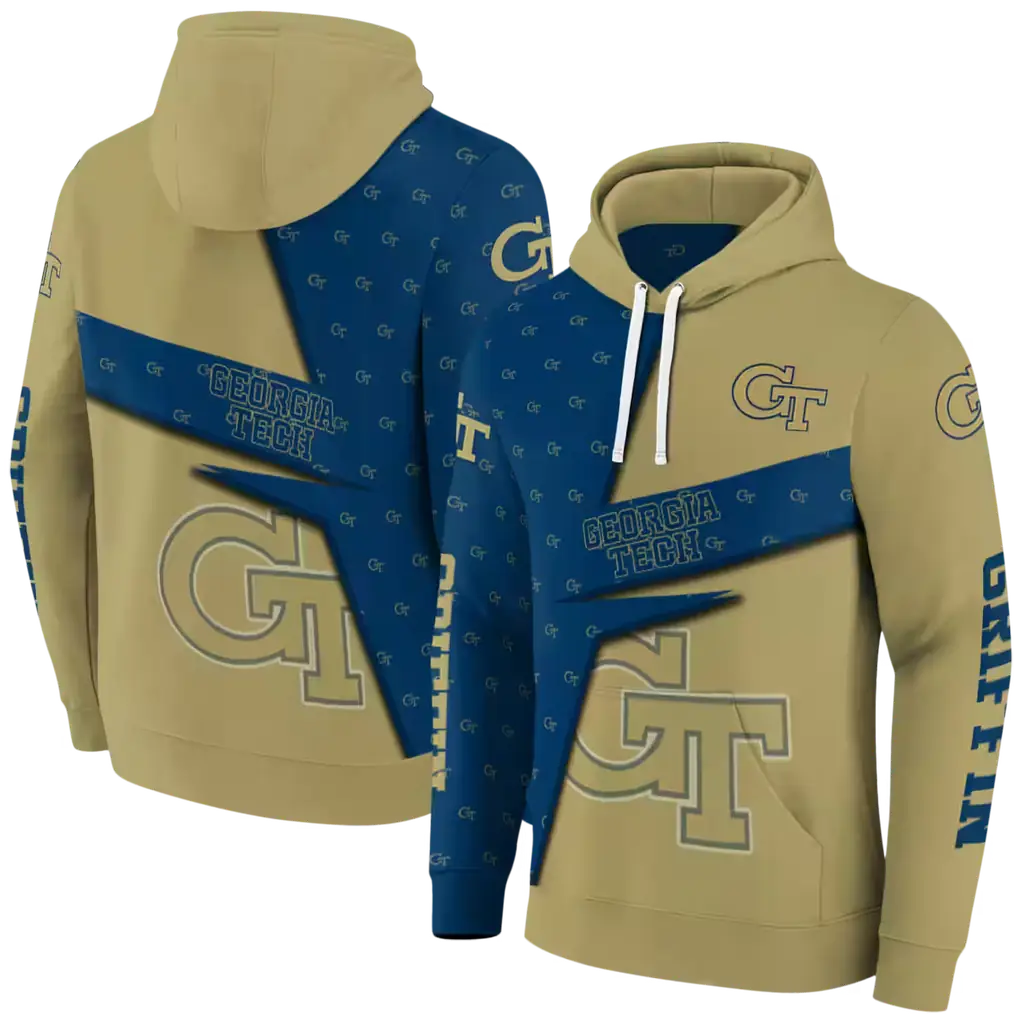 custom georgia tech yellow jackets abstract shape gold hoodie fashion forward custom georgia tech yellow jackets abstract shape gold hoodie fashion forward