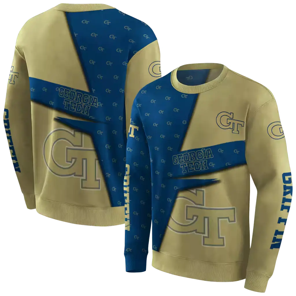 custom georgia tech yellow jackets abstract shape gold hoodie premium grade custom georgia tech yellow jackets abstract shape gold hoodie premium grade