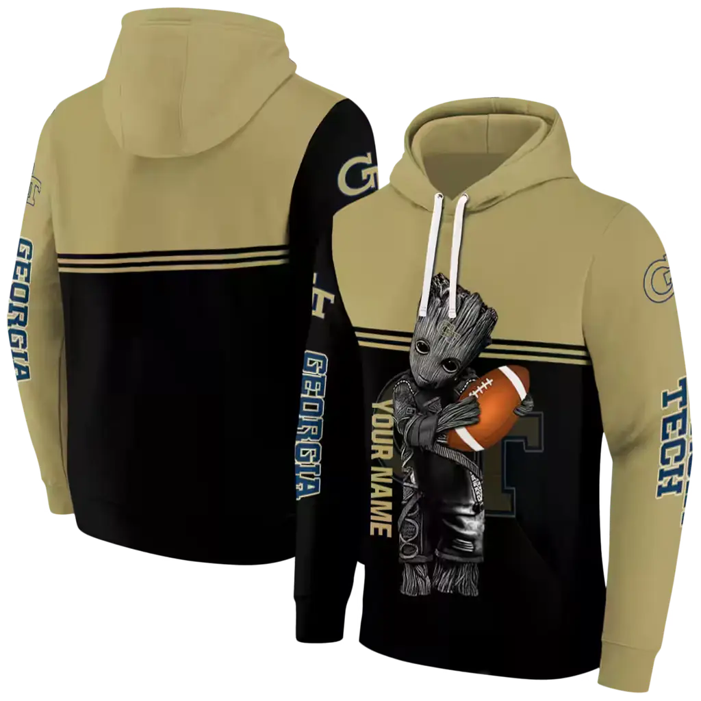 custom georgia tech yellow jackets baby groot gold black hoodie fashion forward custom georgia tech yellow jackets baby groot gold black hoodie fashion forward