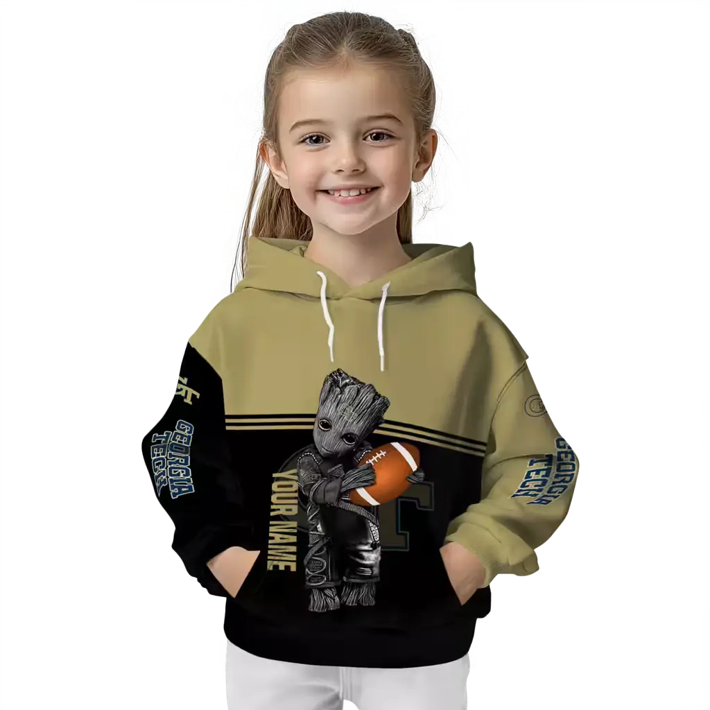 custom georgia tech yellow jackets baby groot gold black hoodie top rated custom georgia tech yellow jackets baby groot gold black hoodie top rated