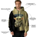 custom georgia tech yellow jackets baby yoda gold black hoodie best selling