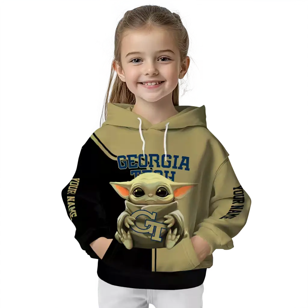 custom georgia tech yellow jackets baby yoda gold black hoodie top rated custom georgia tech yellow jackets baby yoda gold black hoodie top rated