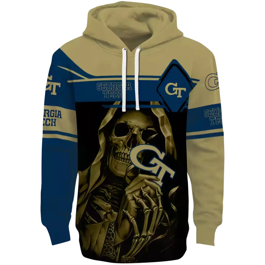 custom georgia tech yellow jackets grim reaper gold black hoodie best selling custom georgia tech yellow jackets grim reaper gold black hoodie best selling