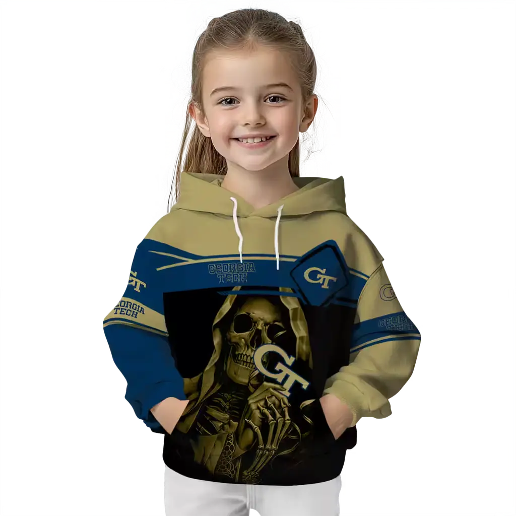 custom georgia tech yellow jackets grim reaper gold black hoodie top rated custom georgia tech yellow jackets grim reaper gold black hoodie top rated