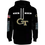 custom georgia tech yellow jackets punisher skull black hoodie best selling