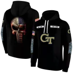 custom georgia tech yellow jackets punisher skull black hoodie best selling