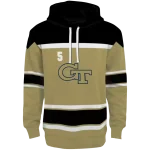 custom georgia tech yellow jackets striped pattern gold hoodie best selling