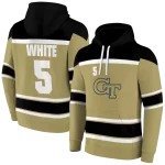 custom georgia tech yellow jackets striped pattern gold hoodie best selling
