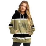 custom georgia tech yellow jackets striped pattern gold hoodie best selling