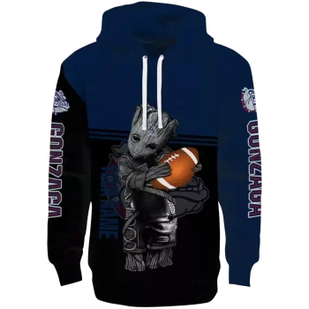 custom gonzaga bulldogs baby groot blue black hoodie best selling