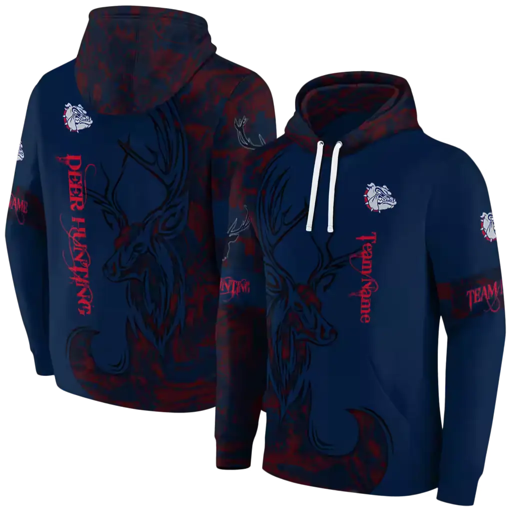 custom gonzaga bulldogs deer silhouette blue hoodie fashion forward custom gonzaga bulldogs deer silhouette blue hoodie fashion forward