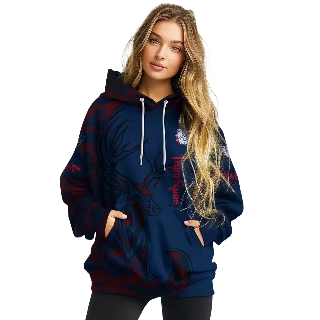 custom gonzaga bulldogs deer silhouette blue hoodie high quality custom gonzaga bulldogs deer silhouette blue hoodie high quality