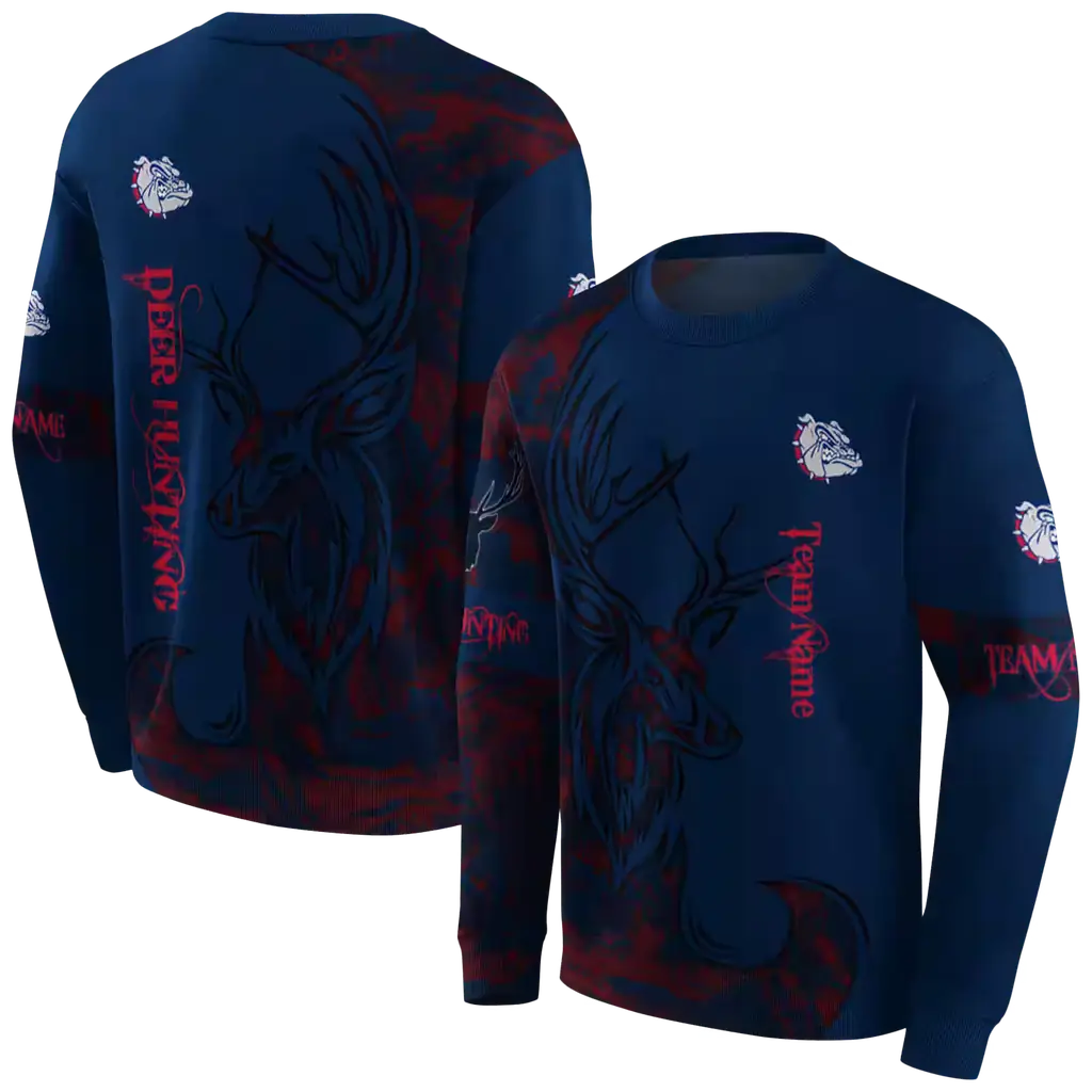 custom gonzaga bulldogs deer silhouette blue hoodie premium grade custom gonzaga bulldogs deer silhouette blue hoodie premium grade
