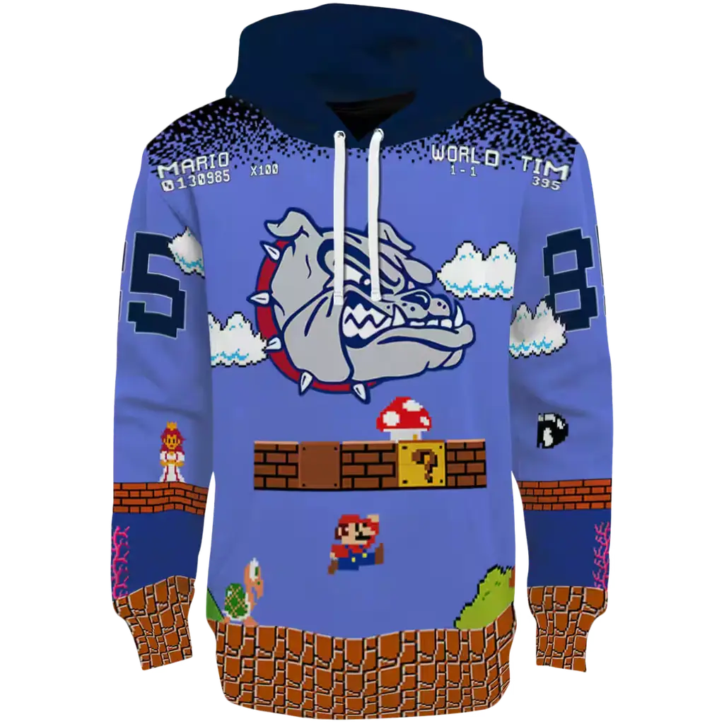 custom gonzaga bulldogs mario blue black hoodie best selling custom gonzaga bulldogs mario blue black hoodie best selling