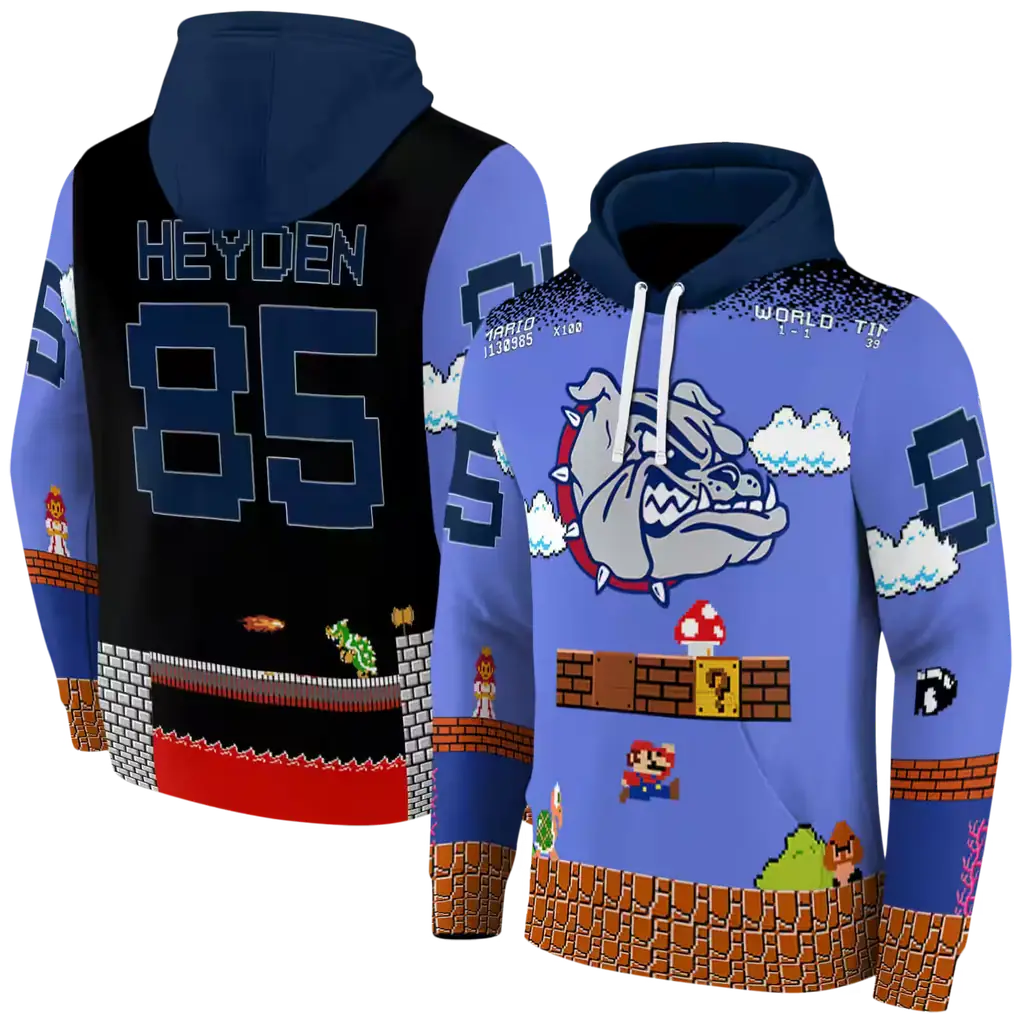 custom gonzaga bulldogs mario blue black hoodie fashion forward custom gonzaga bulldogs mario blue black hoodie fashion forward