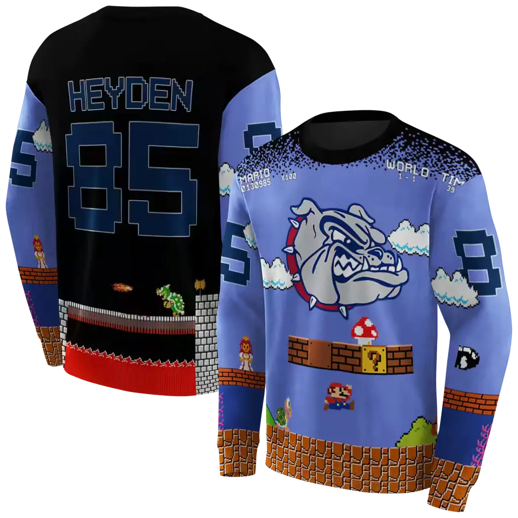 custom gonzaga bulldogs mario blue black hoodie premium grade custom gonzaga bulldogs mario blue black hoodie premium grade