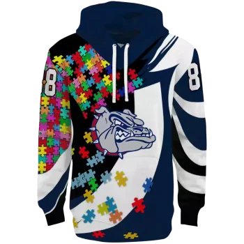 custom gonzaga bulldogs puzzle pieces blue hoodie best selling